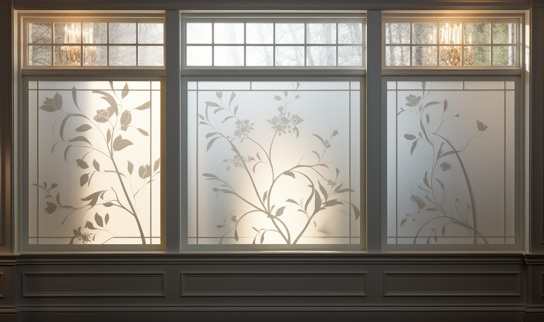 Frosted glass decorative window film.