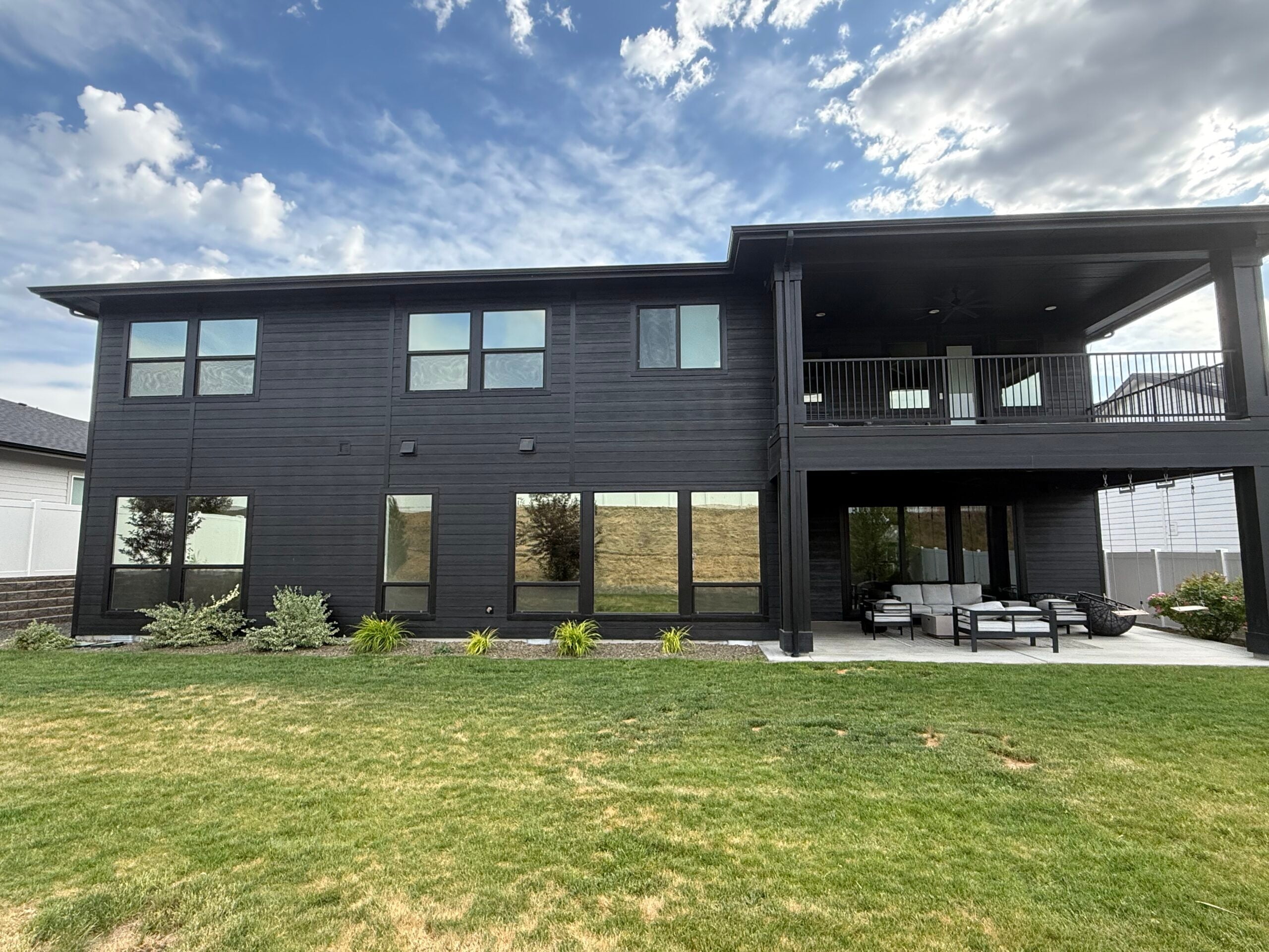 3M residential window tinting on modern home exterior in Meridian Idaho
